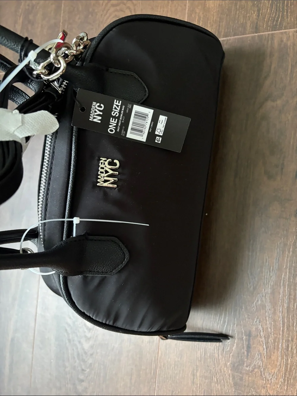 Black Dome Satchel with Heart Charm